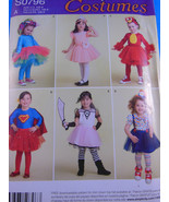 Simplicity 0796 Girls&#39; Costumes Tulle skirt Tutu Leggings Sz 1/2 1 2 3 4... - $10.85 CAD