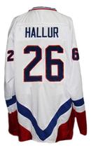 Any Name Number Team Iceland Hallur New Men Sewn Hockey Jersey White Any Size image 5