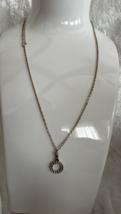 Circle Pendant Necklace Cubic Zirconia Gold Tone - 16&quot;  CLASSIC! - $146.78 MXN