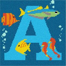 Pepita Needlepoint kit: Letter A Under The Sea, 7&quot; x 7&quot; - £39.96 GBP+