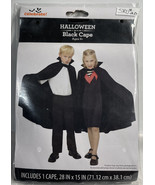 NIP Halloween Child Black Cape Cloak with Collar Costume Vampire Magicia... - £5.68 GBP