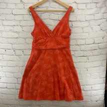 Patagonia Athletic Dress Womens Sz M Red Orange Rust Surplice Neckline Flaw - £19.73 GBP