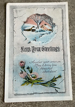 New York Happy New Years Card Postcard Posted and Stamped 227 Rare Vintage  - $4.74