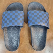 Vans Mens Slides 7 Blue Black Checkerboard Lightweight Casual Sandals  - £19.34 GBP