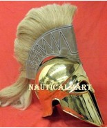 Italo Brass Greek Corinthian Helmet With Plume By Nauticalmart  - £146.30 GBP