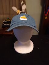 Denim Hat Cap Fitted Embroidered Bowl with Noodles and Chop Sticks Strap... - $19.50 CAD