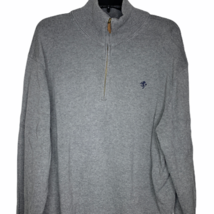Austin Reed Sweater 1/4 Zip Pullover Size XL Gray 100% Cotton Shirt Layer Mens - £10.92 GBP