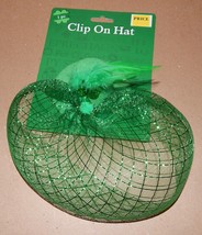 St.Patricks Day Green Felt Clip On Hat Feathers Shamrock 103N - $8.49