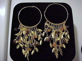 NIB Rivka Friedman Chandelier Hoop Earrings with Gemstones  - $50.00