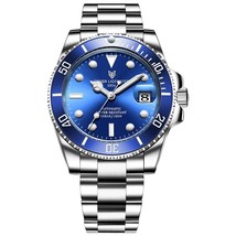 LIGE New Watch Men Automatic Mechanical Silver blue - £70.19 GBP