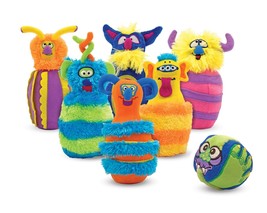 Melissa &amp; Doug Monster Bowling 6 Wacky Plush  &amp; Ball with Carry Case - £11.86 GBP