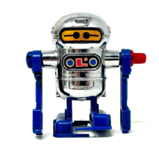 Vintage Tomy Acrobot Wind-Up Walking Robot Silver And Blue Works - $10.40
