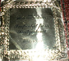 Men's Handkerchiefs Imported  Switzerland 3 Hand rolled Handkerchiefs-Vi... - $8.00