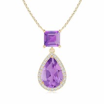 Authenticity Guarantee

ANGARA Natural Amethyst Pendant with Diamond Halo in ... - £533.81 GBP