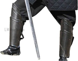 Medieval leg guard Elf Greaves LARP Fantasy Steel leg armor greaves armor cospla - £111.69 GBP