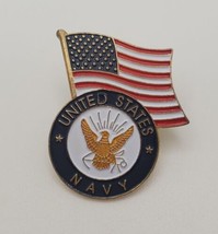 United States US Navy Waving Flag Lapel Hat Pin Tie Tack - £15.41 GBP