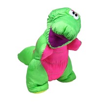 VINTAGE 1992 FISHER PRICE DINO-ROARS T-REX GREEN NYLON STUFFED ANIMAL PL... - £36.61 GBP