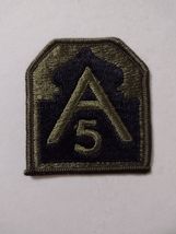 ARMY 5th ARMY PATCH SSI SUBDUED (BLACK ON OLIVE) NEW - $3.13