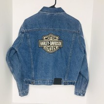 Harley Davidson OEM Denim Jeans Jacket Embroidered Back Women’s Large 14... - £39.43 GBP
