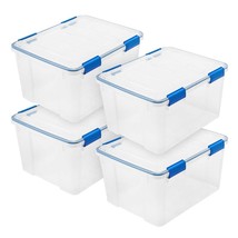 Iris Storage Containers Bins Tubs Box Weathertight Airtight Pet Food 44 Qt 4 Pk - £55.60 GBP