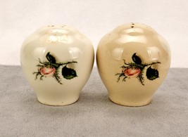 Antique Porcelain Salt &amp; Pepper Shakers, Urn Shape, Rose Bud Artwork, Un... - £15.33 GBP