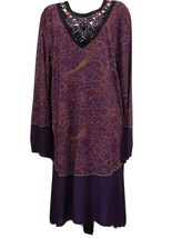 Lancai Fashion womans Jewel-Embellished Neckline Midi Dress purple size L - £23.97 GBP