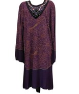 Lancai Fashion womans Jewel-Embellished Neckline Midi Dress purple size L - £23.62 GBP