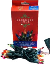 Holiday Home Set of 20 Multi Mini Christmas Lights- 5ft Green Wire-Indoo... - $10.98 CAD