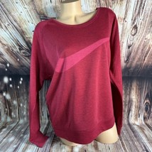 Nike Dri Fit Epic Obsessed GRX Womens Size Large Red Boat Neck Sweatshir... - $23.74