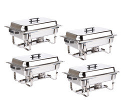 4 Pack Catering Chafer Stainless Steel Chafing Dish Sets 8 Qt Party Pack +Rebate - $408.52