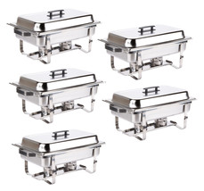 5 Pack Chafer Catering Stainless Steel Chafing Dish Sets 8 Qt Full Size +Rebate - $750.10