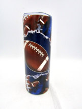 Football Sport 20 oz Stainless Steel Tumbler Cup with Lid &amp; Plastic Straw - $24.70