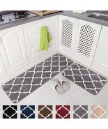 Moroccan Trellis Non-Slip Kitchen Mat Doormat Runner Set, 17&quot;X48&quot; 17&quot;X24... - $728.96 MXN