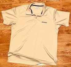 Mens Columbia Omni-Shade Fishing S/S Polo/Golf Shirt Large (L) Tan - Polyester - £22.77 GBP