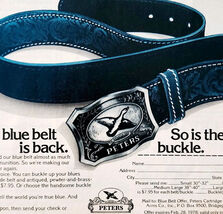 1977 Peter&#39;s Ammunition True Blue Belt Advertisement Hunting Clothing DWQQ4 - $370.74 MXN