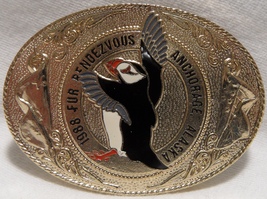 1988 Anchorage Fur Rondy Rendezvous Collector Belt Buckle/Puffin-Childs-Mint - £23.59 GBP