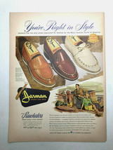 1952 Jarman Shoes Print AD Art Rawhiders Moccasins Grand Canyon Couple - £3.82 GBP