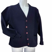 Sweater Blue Cardigan Men Medium Button Grandpa V Neck Cotton Vintage - £19.61 GBP
