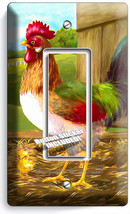 Country Farm Rooster Chicks Rustic Barn Single Gfi Light Switch Wall Plate Cover - £8.19 GBP