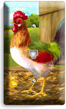 Country Farm Rooster Rustic Barn Phone Telephone Wall Plate Cover Room Art Decor - £8.16 GBP