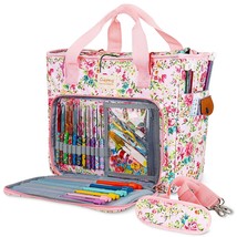 Large Crochet Bag Knitting Bags And Totes Organizer, Traveling Crochet Bags Yarn - £49.05 GBP