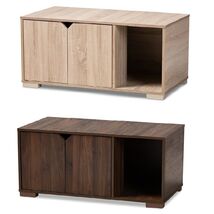 Cat Litter Box Cover Cat House Side End Table Furniture Oak Walnut Brown... - $112.99