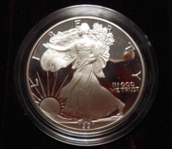 1991-S Proof Silver American Eagle 1 oz coin w/box  WITHOUT COA - 1 OUNCE - £67.15 GBP