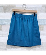 J Crew Wool Blend Sidewalk Mini Skirt Blue Pull On Elastic Waist Lined W... - $34.64