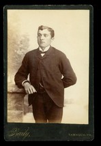 Vintage CDV Photo David Bailey Studio Tamaqua PA Man Suit Black Memorial Card - £15.81 GBP