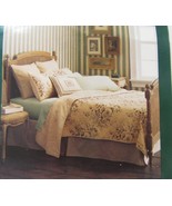 Waverly Stripe Tan Cotton Quilt Collection Tailored King Bed-Skirt - £36.34 GBP