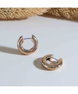 Bronze Thick Round Huggie Hoops 15x4mm - $675.46 MXN