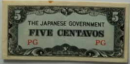 The Japanese Government issued Philipine Five centavos, 1942 - £2.35 GBP