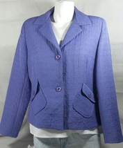 Sag Harbor Petite Women blazer purple Jacket quilted 2 front packets lin... - $34.65