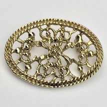 Oval Gold Tone Pin Vintage Brooch - $10.00